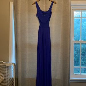 Blue cut out maxi dress